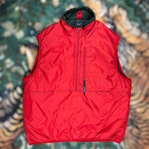 Vintage Patagonia Puff Ball Vest 1/2 Zip Anorak Red Outdoor Lightweight Large